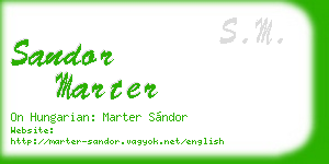 sandor marter business card